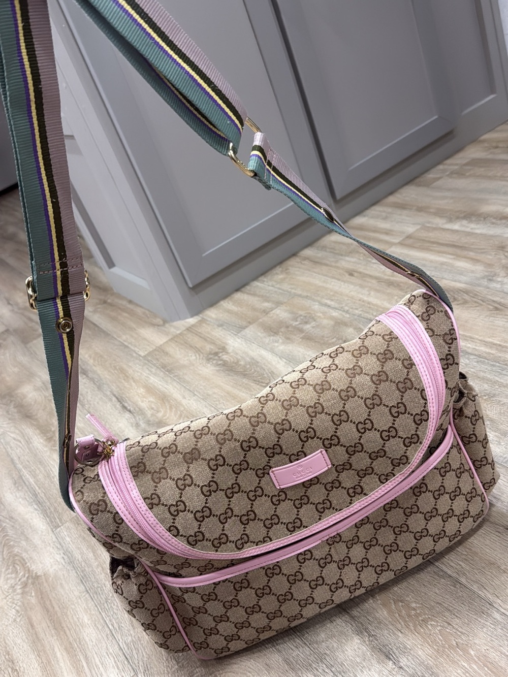 Designer inspired GG changing bag